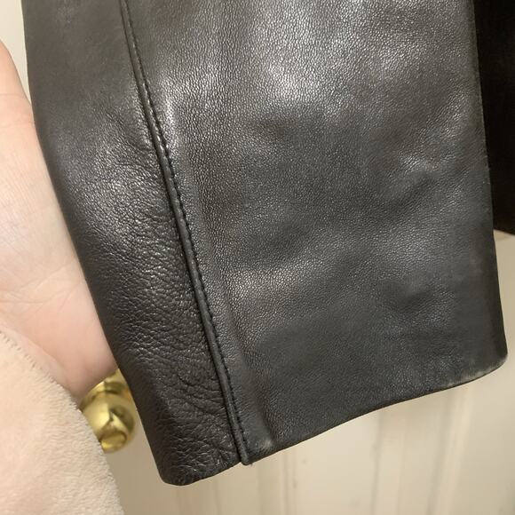 100% Lambskin Leather Apt 9 Black Leather Women's Zip Up Jacket Sz Large - Picture 3 of 16